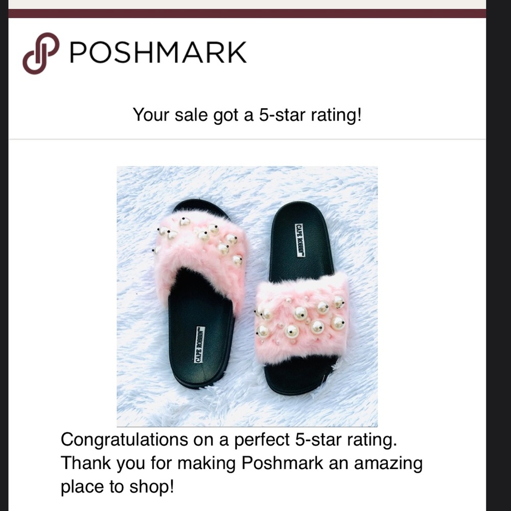 Size 7 PINK FAUX FUR PEARL Sandals - Picture 3 of 3
